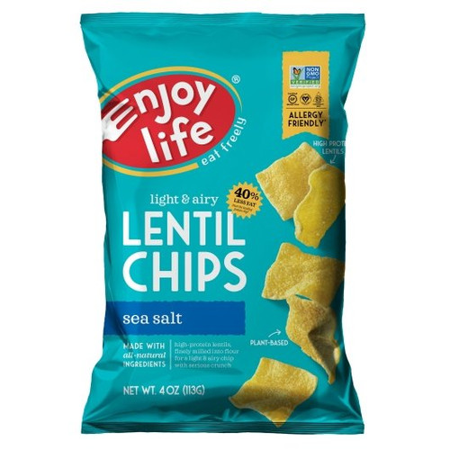 Enjoy Life Light Sea Salt Lentil Chips, 4 Ounce, 12 Per Case